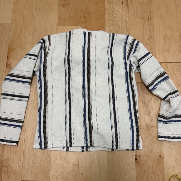 SUNDANCE Womens Baja Hoodie Stripe Pullover Size M Beach Coastal Vacation Resort - Picture 6 of 9